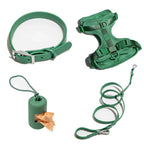 4pc Set: Waterproof Dog Chest Harness Leash and Waste Bag Dispenser