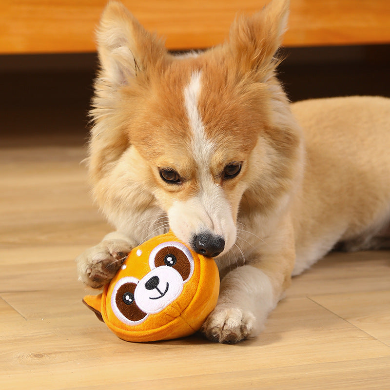 Dog Vocal Teething Plush Toys Bite Resistant Teeth Cleaning