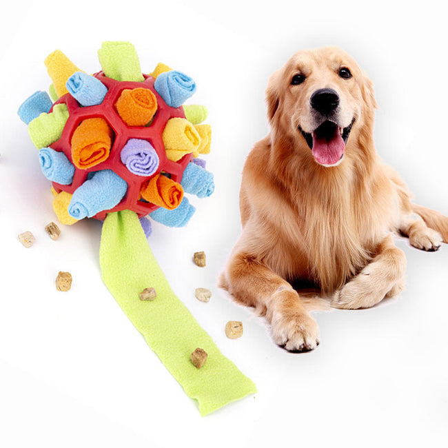 Dog Sniff & Snack Puzzle Ball - Snuffle Ball Canine Enrichment Hover Image