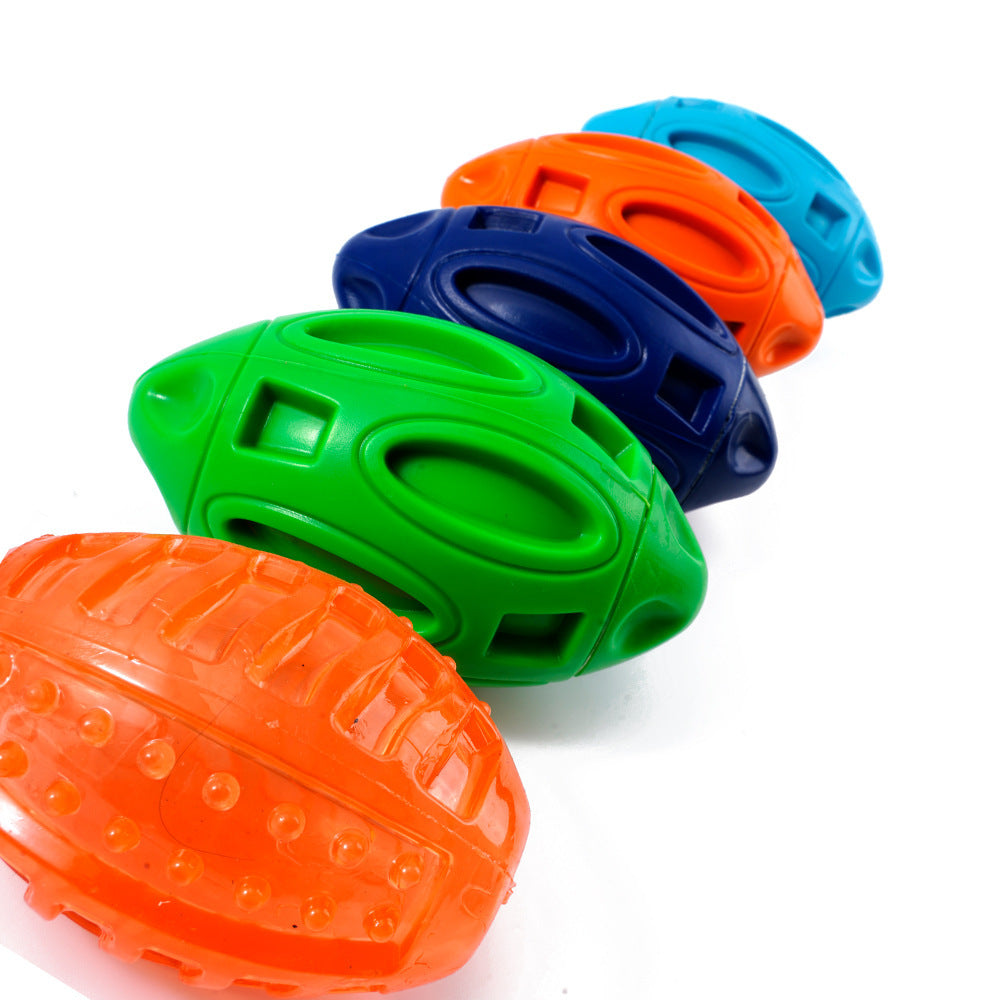 Dog Toy - Rubber Rugby Ball Wear-Resistant Bite-Resistant Ball