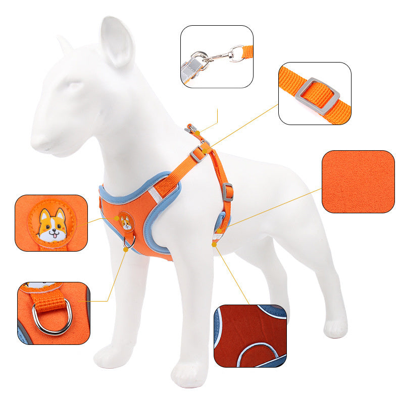 Reflective Dog Harness Soft Mesh Chest Strap