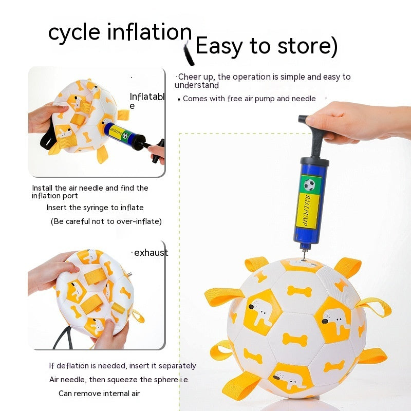 Interactive Dog Football Toy - Soccer Teething Ball With Cute Printing