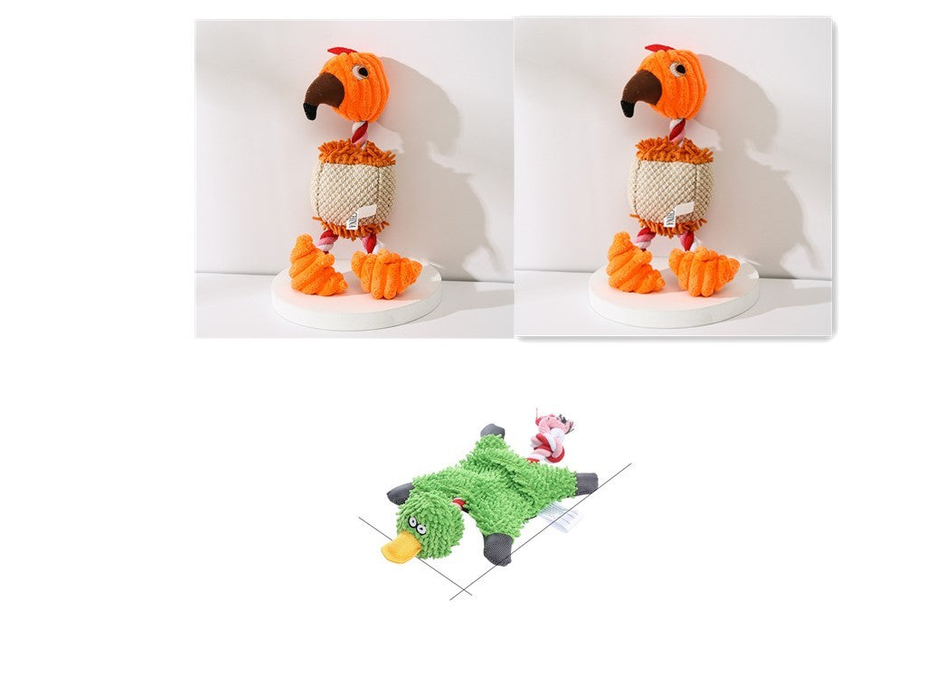 Dog Toy Corduroy Chew Toys - Squeaky Plush Animals
