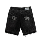 Mixed Emotions Black “ME” Rhinestone Denim Shorts