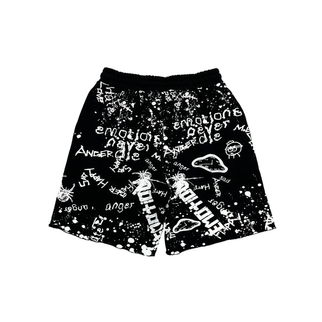 Mixed Emotions Black “Graffiti” Shorts Main Image