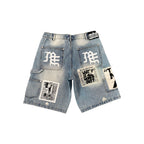 Mixed Emotions Blue “AI” Denim Shorts