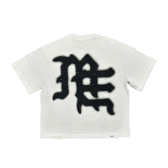Mixed Emotions White ‘End’ Rhinestone Tee Main Image