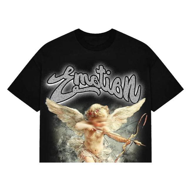 Mixed Emotions Black “Rhinestone” Cropped Tee Hover Image