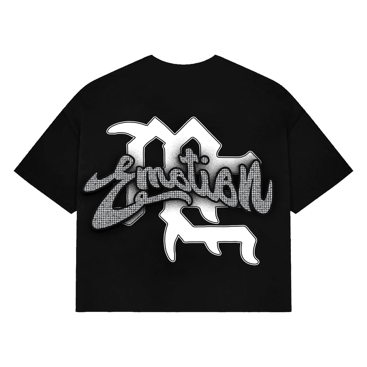 Mixed Emotions Black “Rhinestone” Cropped Tee