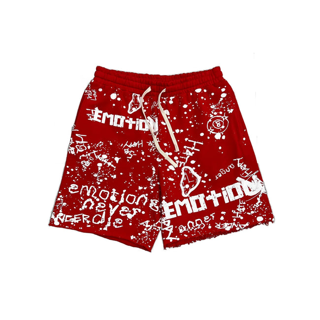 Mixed Emotions Red “Graffiti” Shorts Hover Image