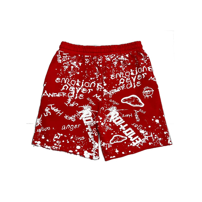 Mixed Emotions Red “Graffiti” Shorts Main Image