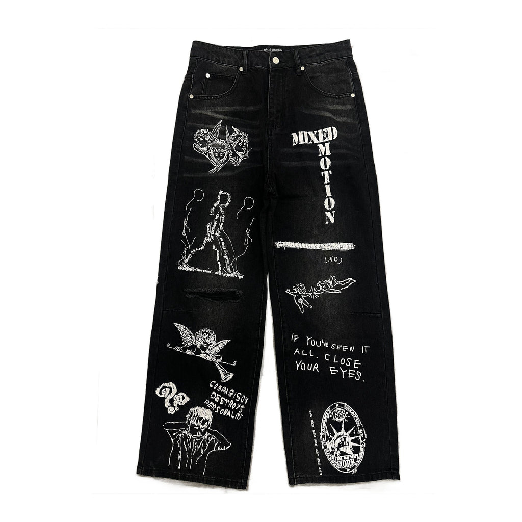 Mixed Emotions Black “Canvas” Denim