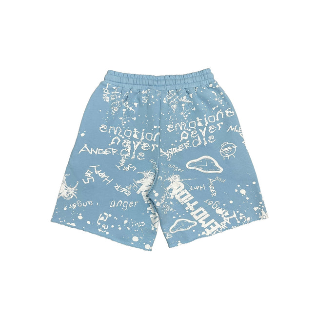 Mixed Emotions Blue “Graffiti” Shorts Main Image