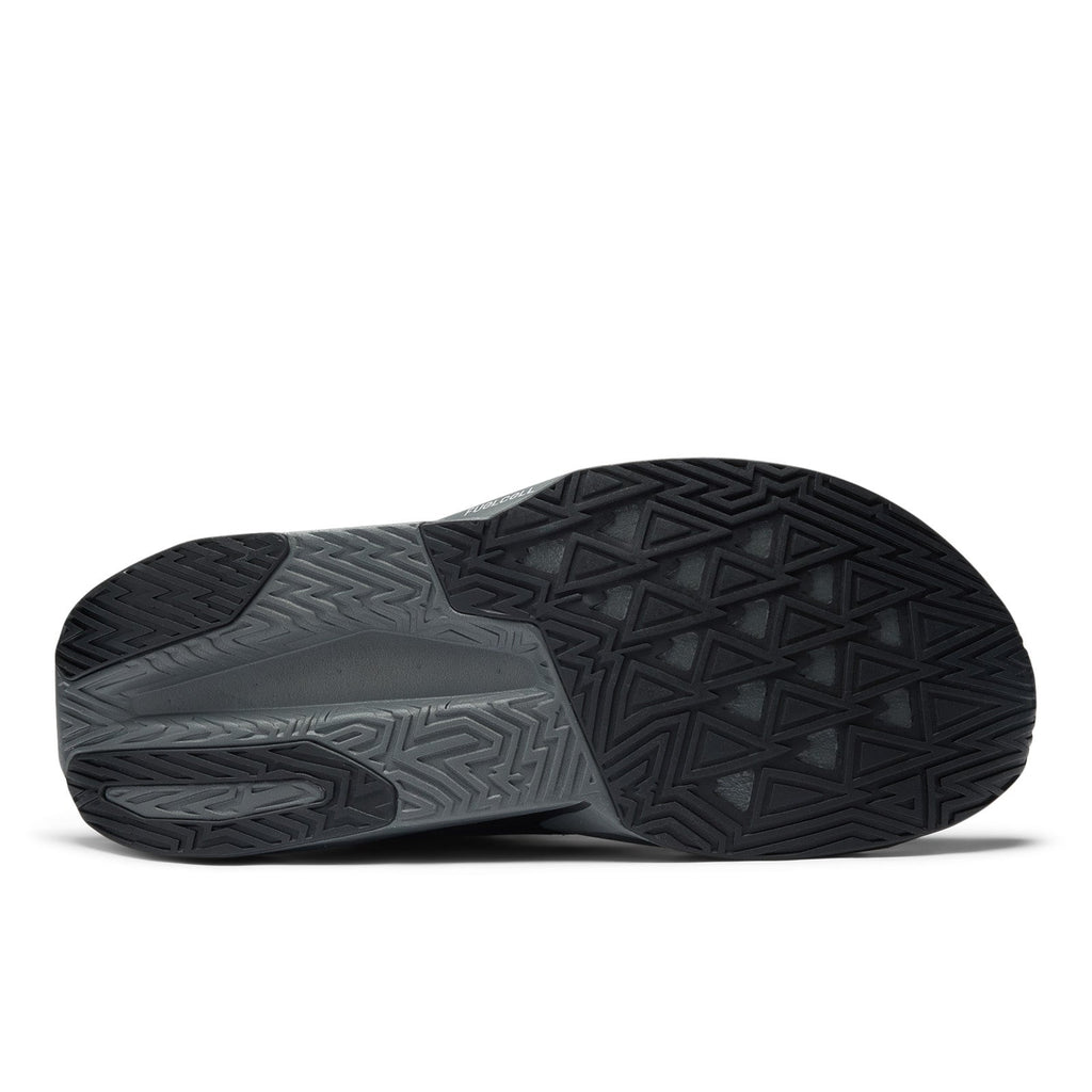 New Balance Men's FuelCell Rebel v5 in Black with Castlerock and Silver Metallic