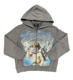 Mixed Emotions Rhinestone Hoodie Grey