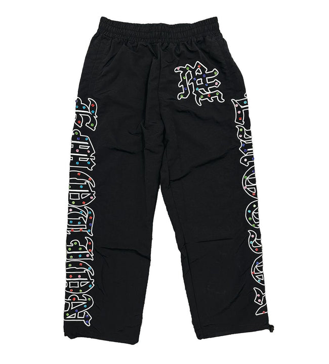 Mixed Emotion Rhinestone Nylon Pants Black Hover Image