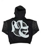 Mixed Emotions Archer Rhinestone Hoodie Black