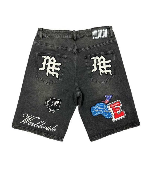 Mixed Emotions Danger Patch Shorts Black Main Image