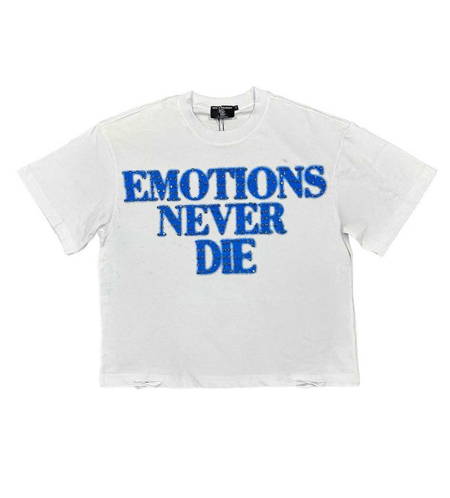 Mixed Emotions End Rhinestone Tee White/Blue Hover Image