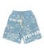 Mixed Emotions Graffiti Shorts Blue