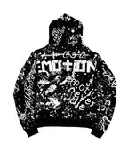 Mixed Emotions Graffiti Zip Up Hoodie Black