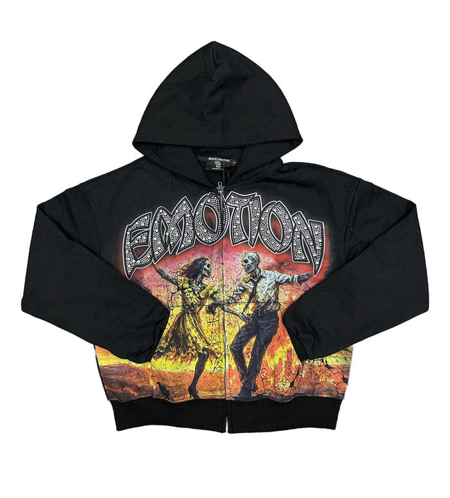 Mixed Emotions Last Dance Rhinestone Hoodie Black Hover Image