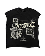 Mixed Emotions Newspaper Sleeveless Tee Black
