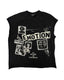 Mixed Emotions Newspaper Sleeveless Tee Black