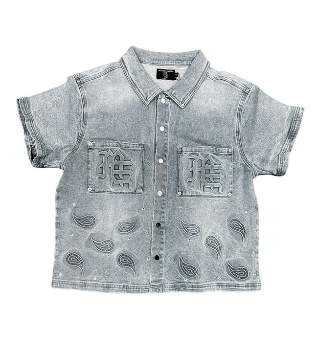 Mixed Emotions Paisley Denim Shirt Blue Hover Image