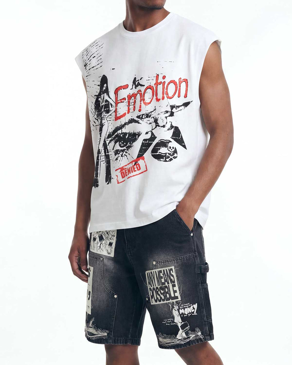 Mixed Emotions Starboy Sleeveless Tee Cream