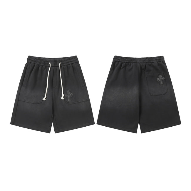 Chrome Hearts Black Drawstring Single Cross Patch Sweatshorts Hover Image