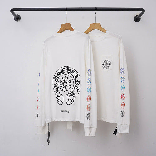 Chrome Hearts Multi-Color Sleeve Horseshoe & Cross Long Sleeve (White) Hover Image