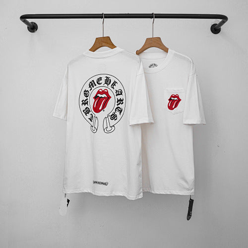 Chrome Hearts x The Rolling Stones Horseshoe Tongue T-Shirt (White) Hover Image