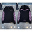 Chrome Hearts Pink Gothic Letter & Floral Cross Hoodie (Black)
