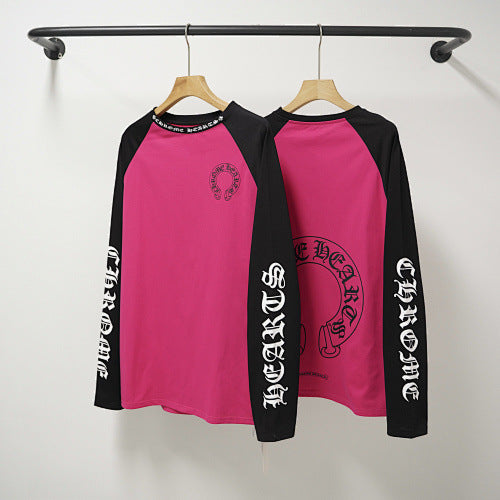 Chrome Hearts Raglan Gothic Script Long Sleeve (Magenta/Black) Hover Image