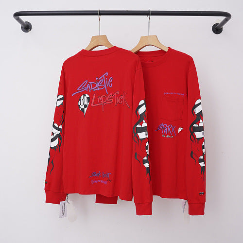 Chrome Hearts "BRAIN" Graphic & Sleeve Emblem Long Sleeve (Red) Hover Image