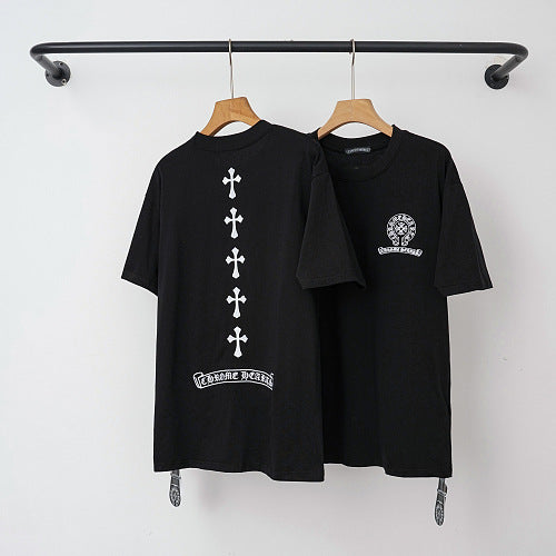 Chrome Hearts Vertical Cross Alignment Short Sleeve T-Shirt (Black) Hover Image