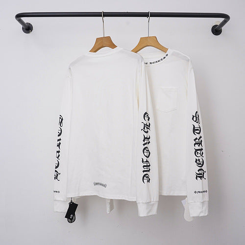 Chrome Hearts Gothic Script Collar & Sleeve Long Sleeve (White) Hover Image