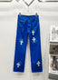 Chrome Hearts Royal Blue Cross Patch Denim Jeans