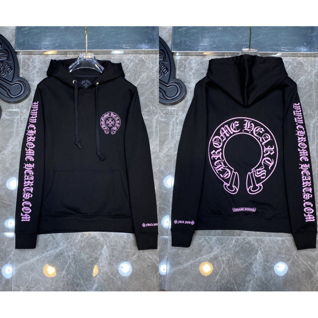 Chrome Hearts Gradient Pink-Purple Horseshoe Hoodie (Black) Hover Image