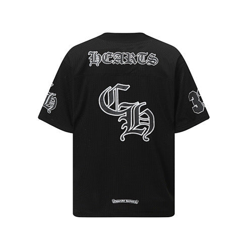Chrome Hearts Gothic "CH" Logo Jersey Short Sleeve T-Shirt (Black) Hover Image