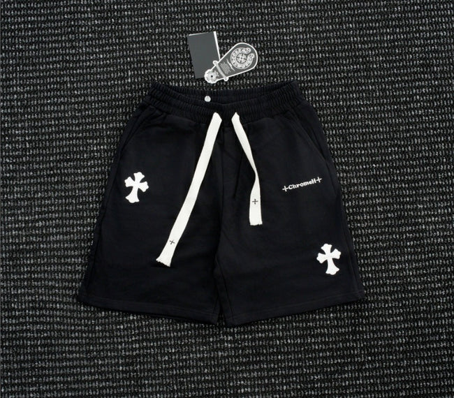 Chrome Hearts Black Drawstring Cross Patch Sweatshorts Hover Image