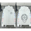 Chrome Hearts Gradient Cross Sleeve & Horseshoe Zip-Up Hoodie (White)
