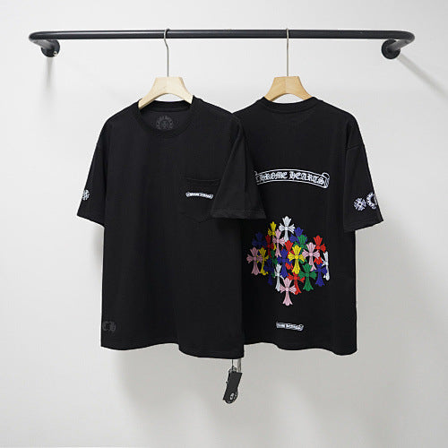 Chrome Hearts Lower Cluster Cross & Scroll Short Sleeve T-Shirt (Black) Hover Image