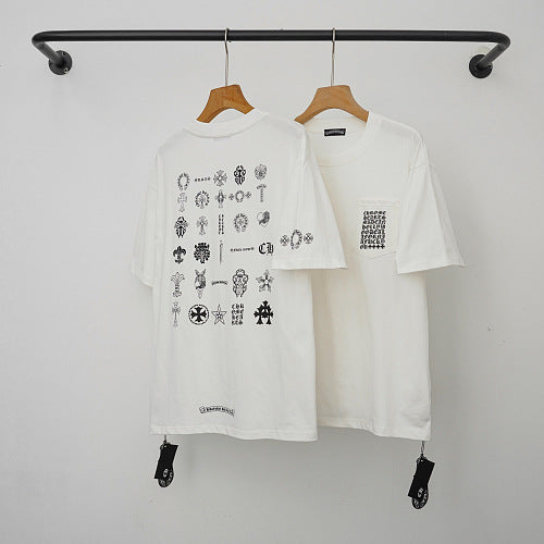 Chrome Hearts Multi-Icon Element Matrix Short Sleeve T-Shirt (White) Hover Image