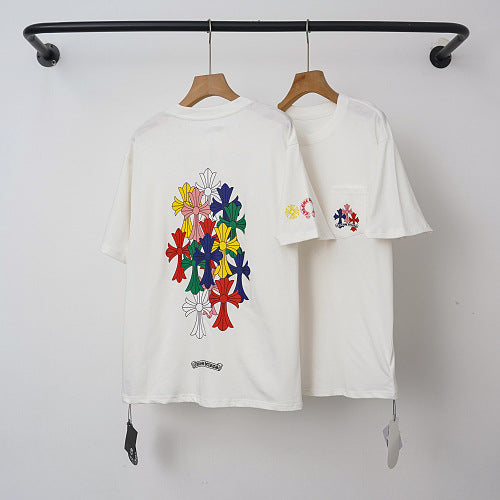 Chrome Hearts Multi-Color Cluster Cross Short Sleeve T-Shirt (White) Hover Image