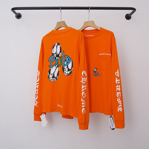 Chrome Hearts "BALL" Graphic & Sleeve Script Long Sleeve (Orange) Hover Image