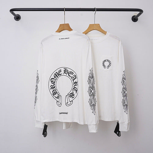 Chrome Hearts Horseshoe & Cross Sleeve Long Sleeve (White) Hover Image
