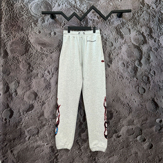 Chrome Hearts Flame Graphic Lounge Pants (Light Grey) Hover Image