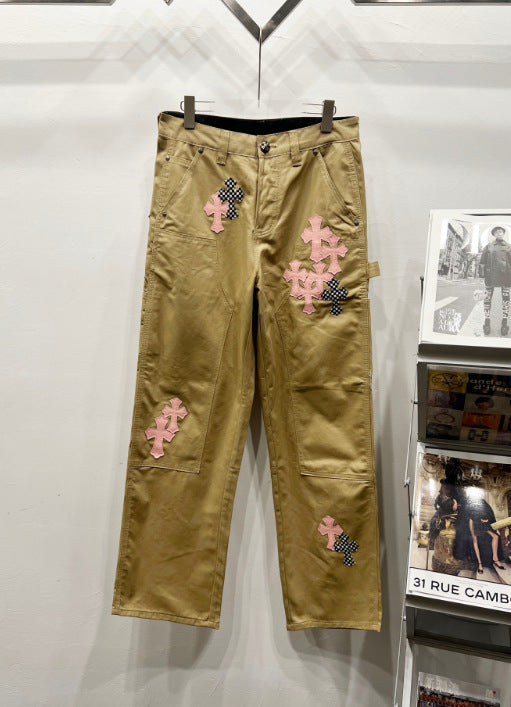 Chrome Hearts Pink Cross Applique Utility Pants Hover Image